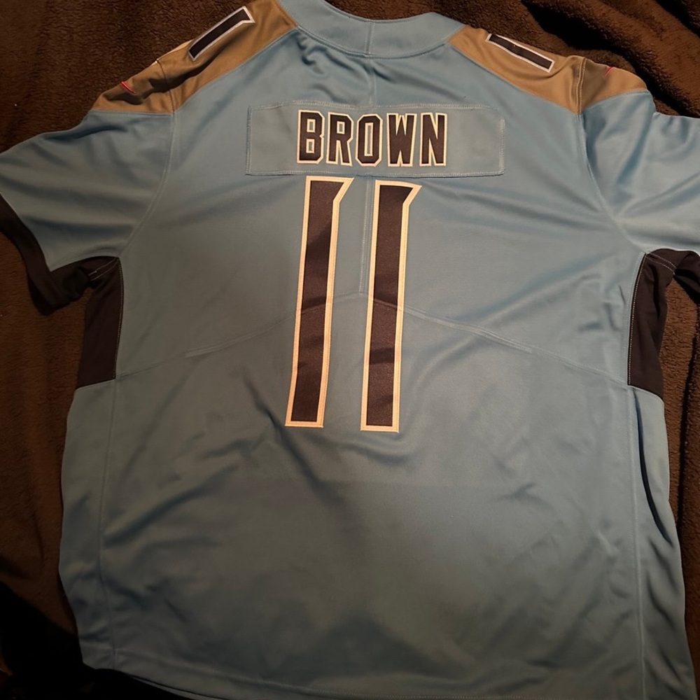 Light Blue AJ Brown titans jersey